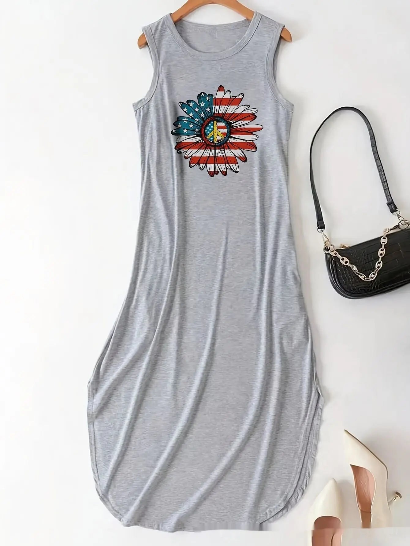 Sun Salt Sand Printed Knitted Dress Women's Vest Long Skirt null