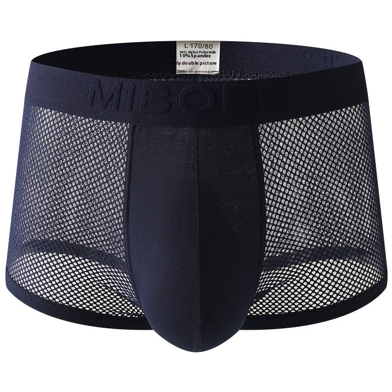 Ice Silk High Elastic Mesh Underwear Thin Cotton Crotch Boxers