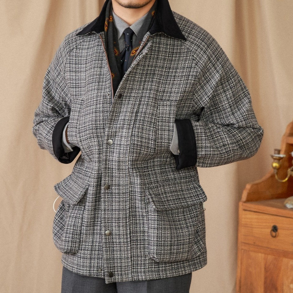 Wool Safari Jacket All-matching Stitching Collar Warm Retro Coat