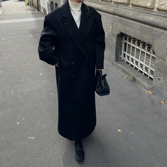 Autumn And Winter Temperament Commute Suit Collar Long Woolen Coat