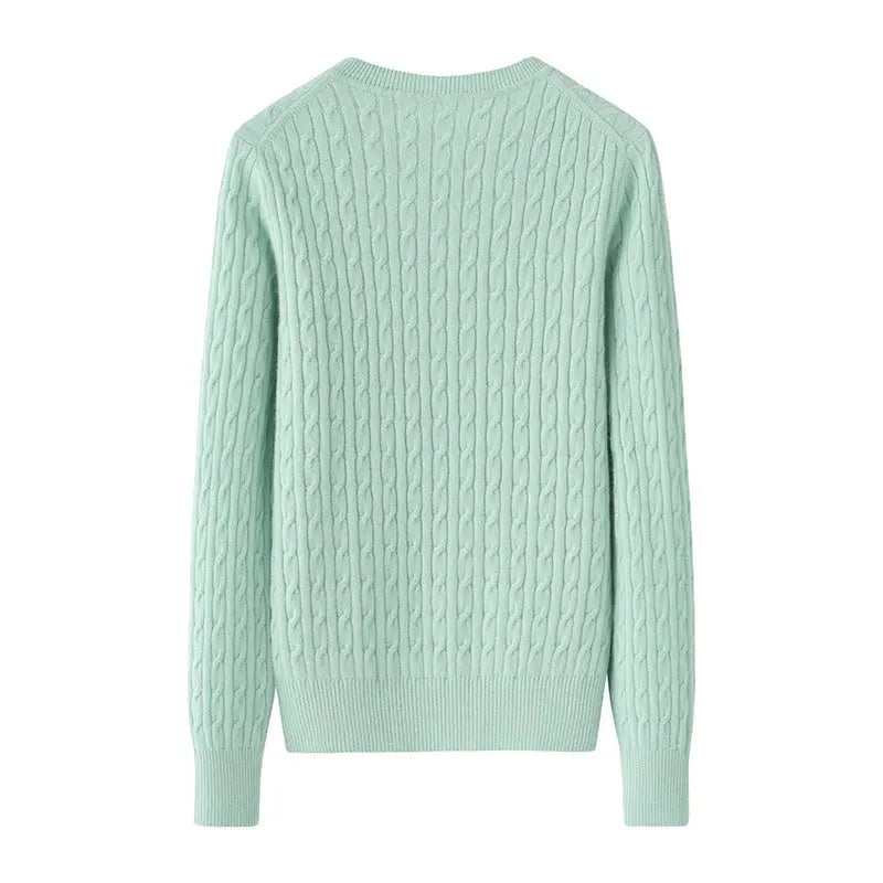 Round Neck Sweater Women's Pure Cashmere Sweater Nipaaj
