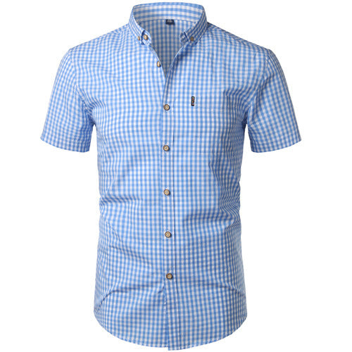 Men's Small Plaid Shirt Spring And Autumn Long Sleeves