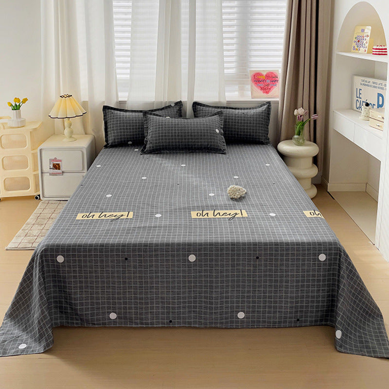 Summer Washed Cotton Bed Sheet Student Dormitory