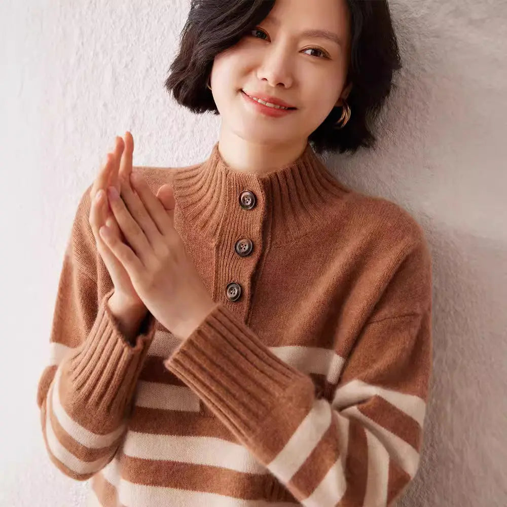 Cashmere Sweater Striped Sweater Nipaaj
