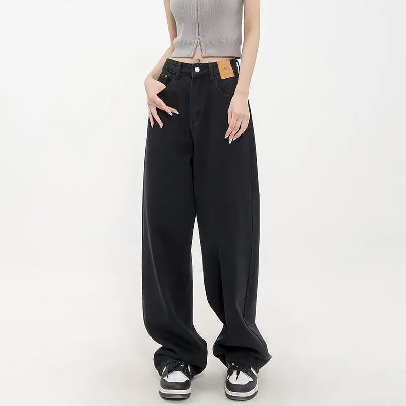 Blue Retro Straight Loose Jeans Nipaaj