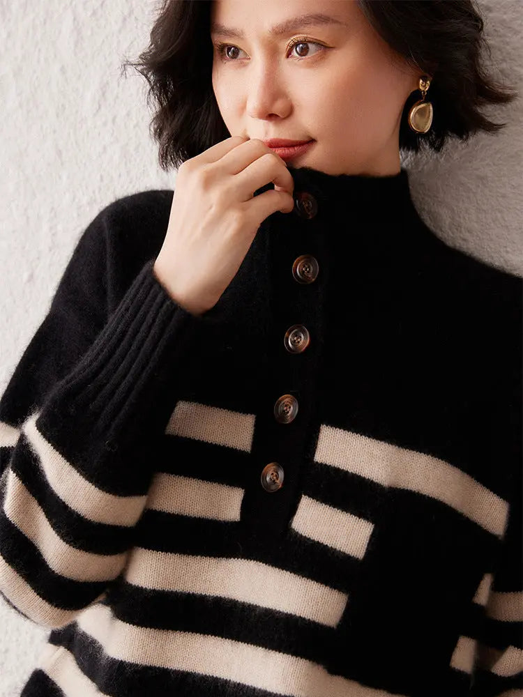 Cashmere Sweater Striped Sweater Nipaaj