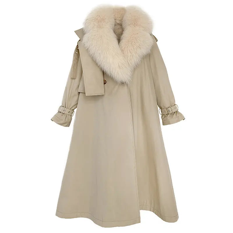 Women's Medium Length Detachable Trench Style Overcoat null