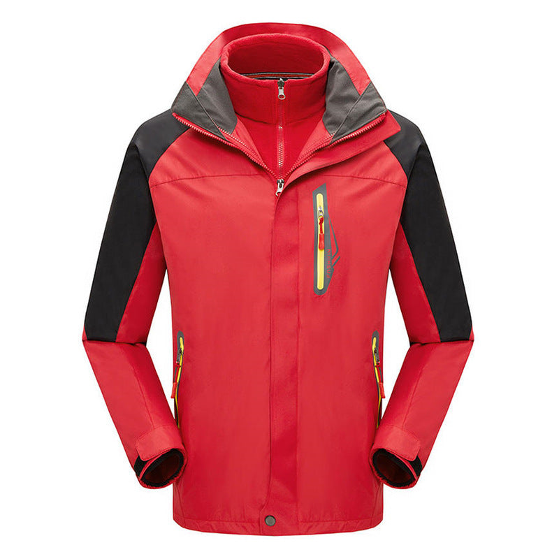 Winter Fleece-lined Thickened Three-in-one Shell Jacket Outdoor Windproof Waterproof Mountaineering Suit