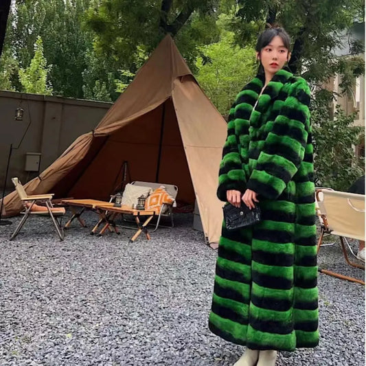Women's Minimalist And Versatile Standing Collar Fur Jacket null