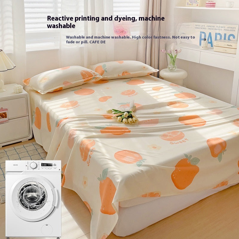 Summer Washed Cotton Bed Sheet Student Dormitory