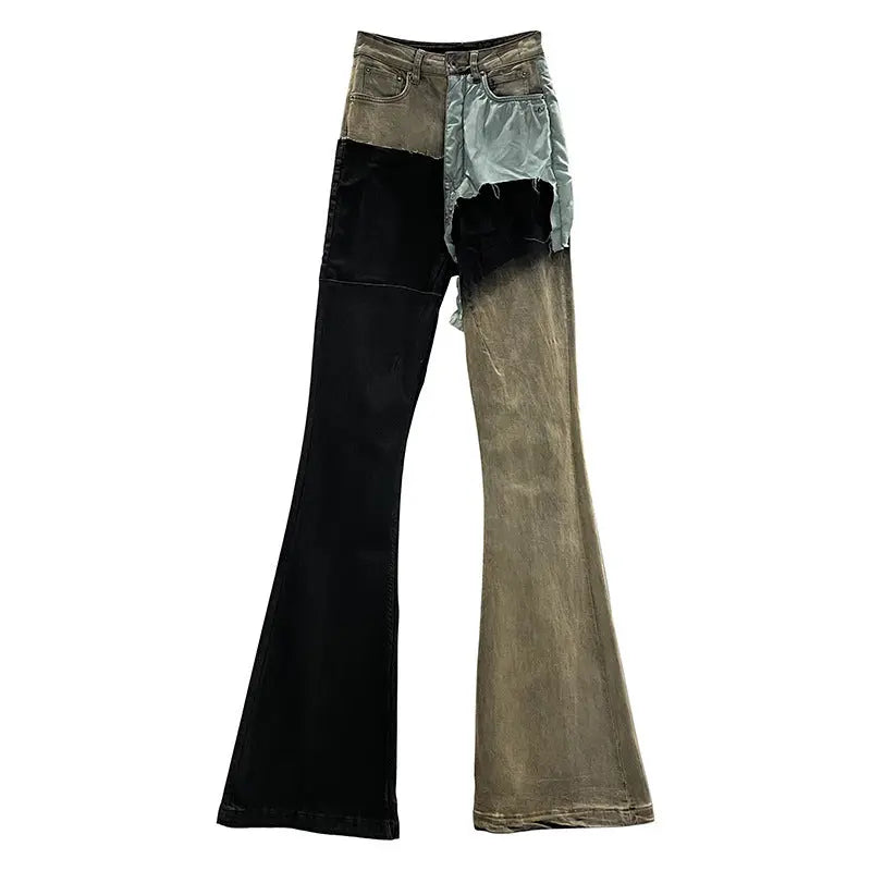Men's And Women's Patchwork Coated Personalized Jeans Nipaaj
