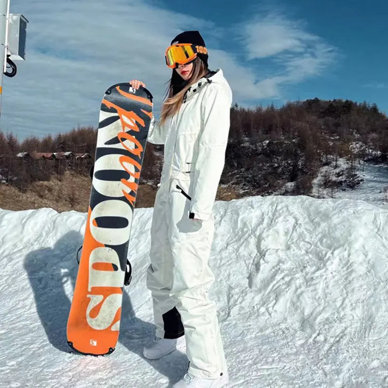 Men's And Women's One Piece Single And Double Board Waterproof Ski Suit null