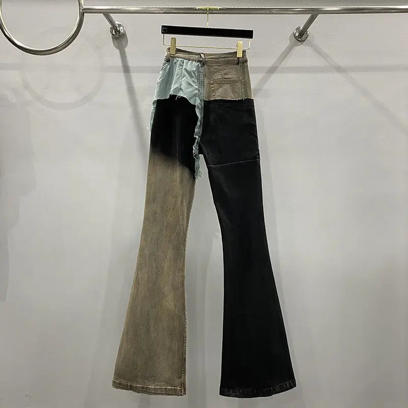 Men's And Women's Patchwork Coated Personalized Jeans Nipaaj