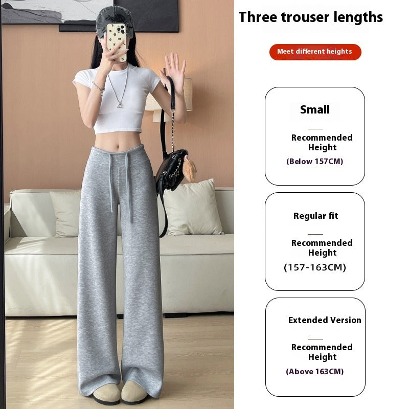 Women's High Waist Slimming And Straight Draping Casual Wide Leg Sweatpants